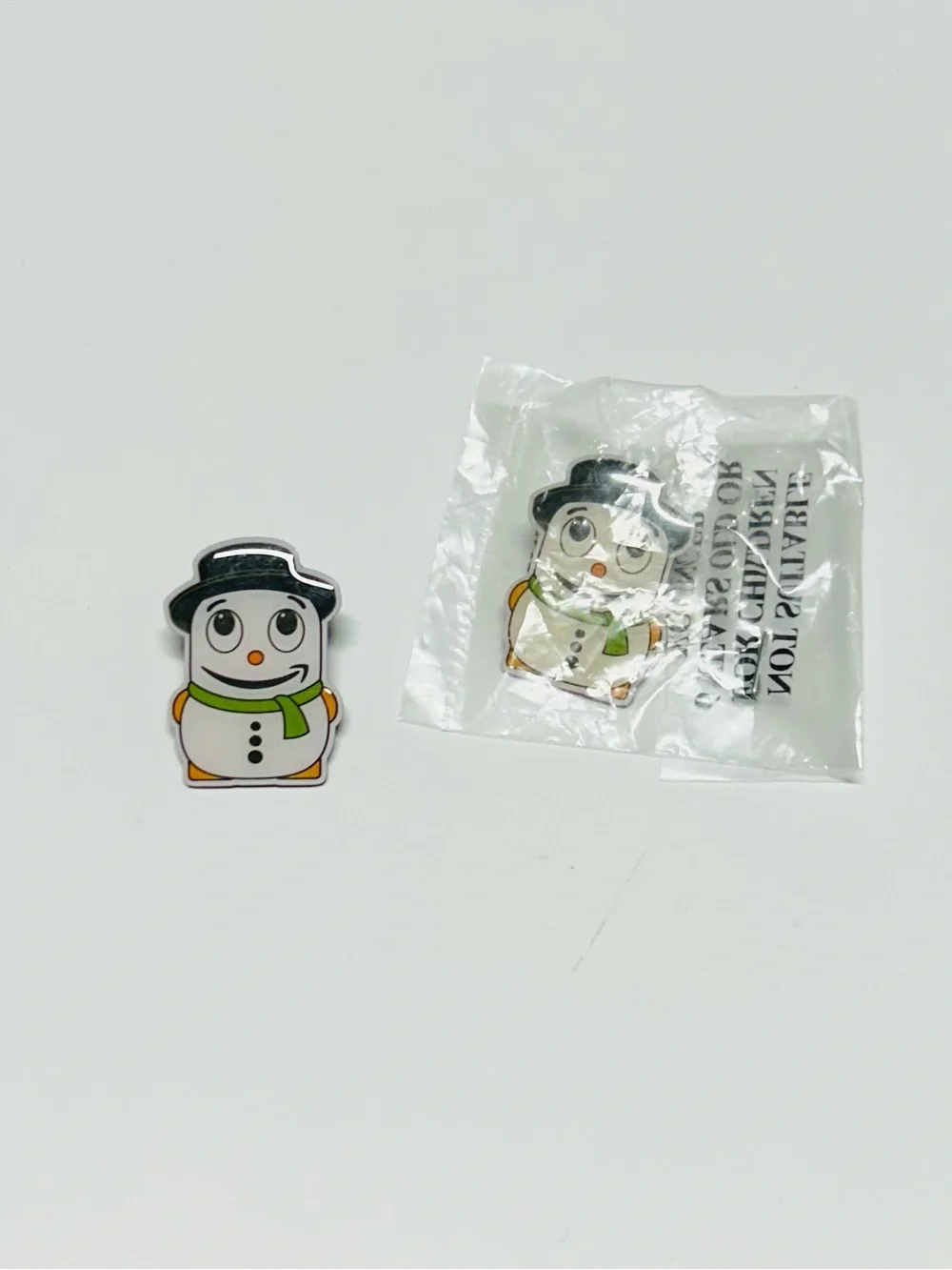 Snowman New Amazon Employee Peccy Pin- White and Green